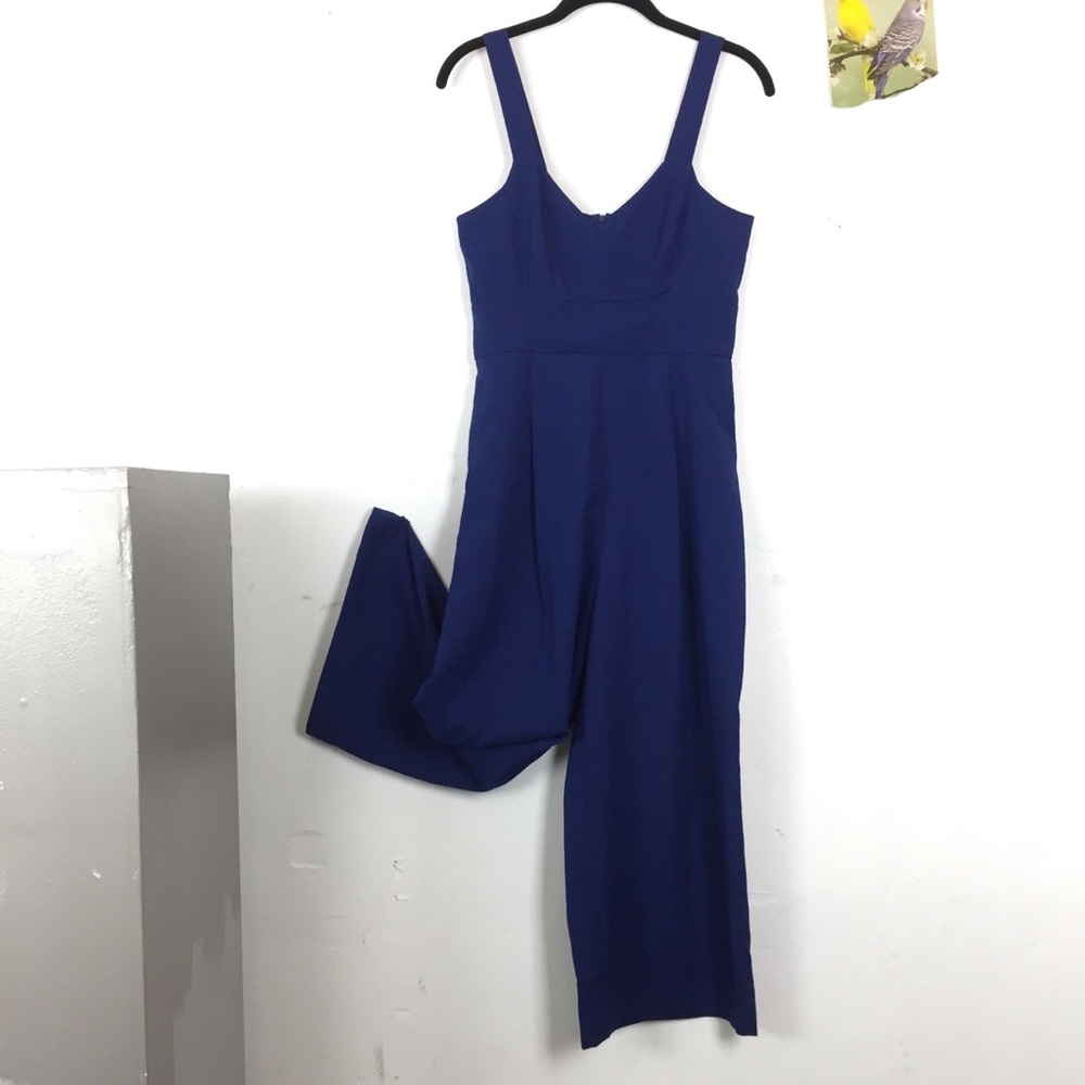 BLUE JUMPER / ROMPER fitted high wait straight leg